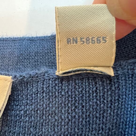 Vintage Nordstrom Preview Merino Wool Cardigan Duster Sweater Small Blue V Neck - Picture 5 of 9